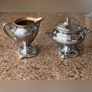 Antique 1920s Coffee set Silver Plate MANNING BOWMAN CO. MERIDEN CONN PATTERN